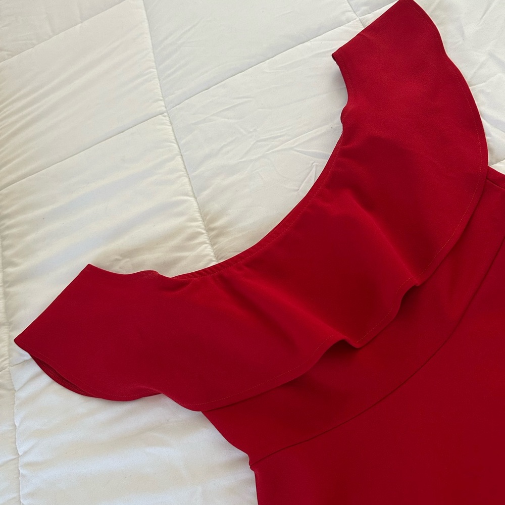 GUESS: Red Ruffled Dress, Women M - Picture 3 of 6
